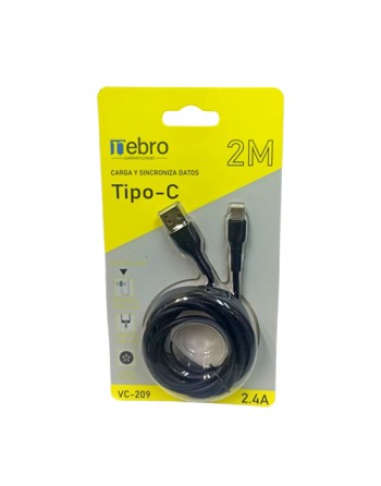 Cable tipo c 2 metros 2.4a...