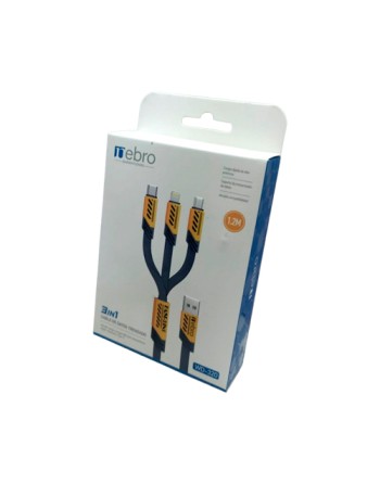 Cable 3 en 1 trenzado 1.2...