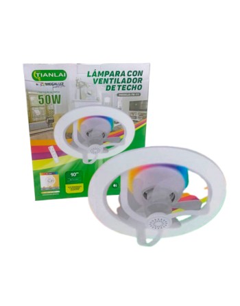 Foco ventilador con luz rgb...