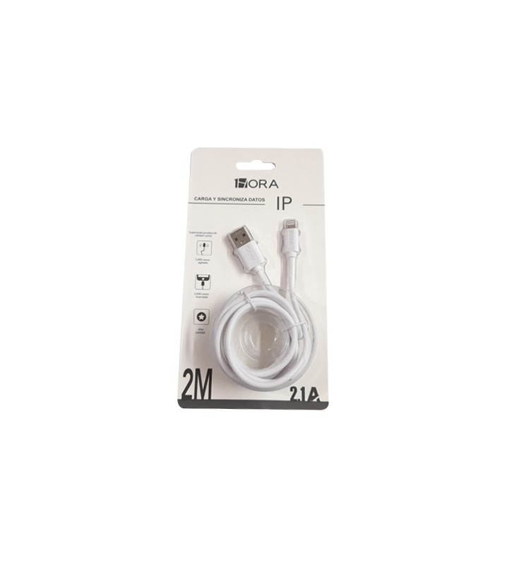 CABLE IPHONE 2.1A 2M 1HORA CAB206